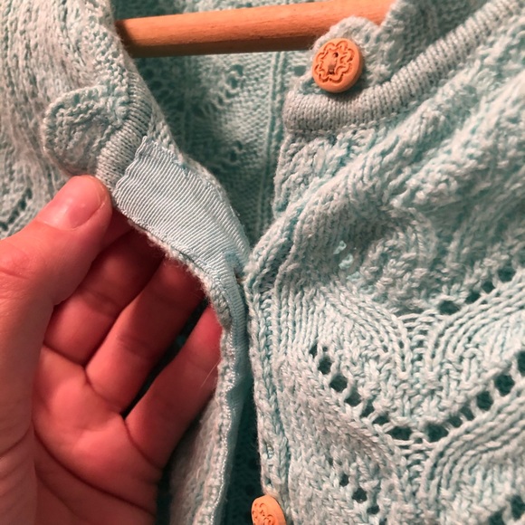 Blue cropped knit sweater - Picture 3 of 5